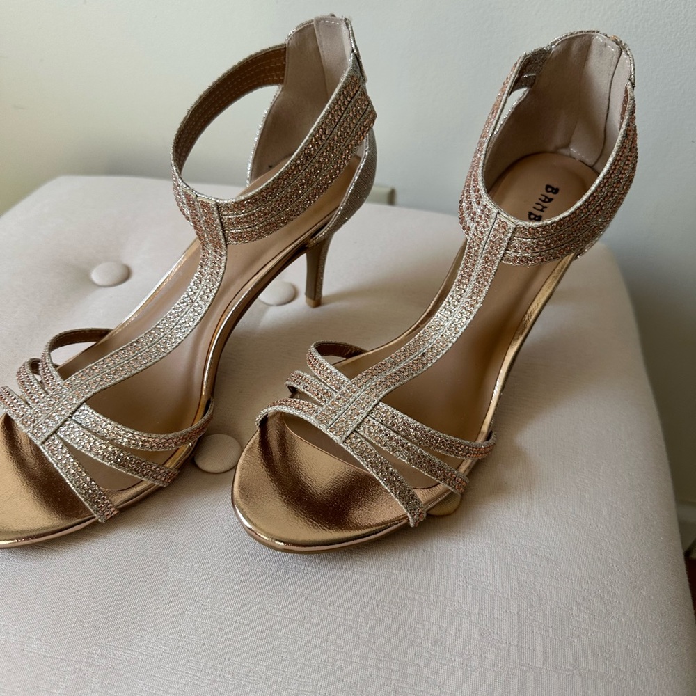 Elegant Gold Strappy Heels